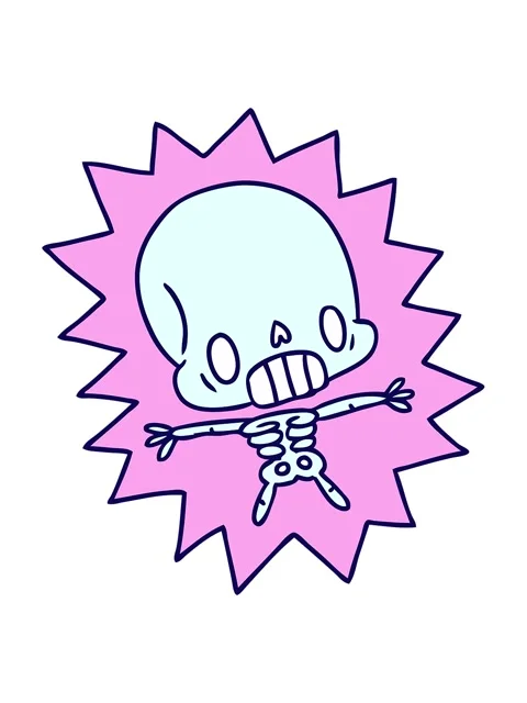 Neon light effect animation of cartoon illustration kawaii electrocuted ske.. Stock Footage 324403553