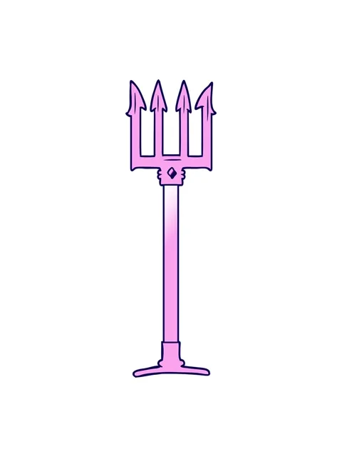 Neon light effect animation of cartoon trident Stock Footage 324410608