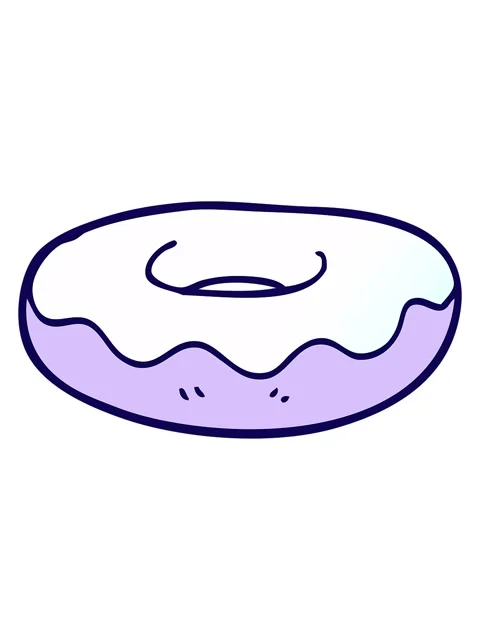 Neon light effect animation of cartoon doodle iced donut Stock Footage 324427855