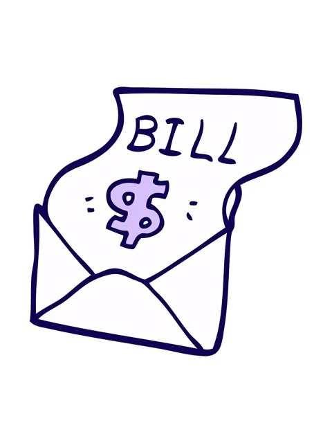 Neon light effect animation of cartoon doodle debt bill Stock Footage 324428348