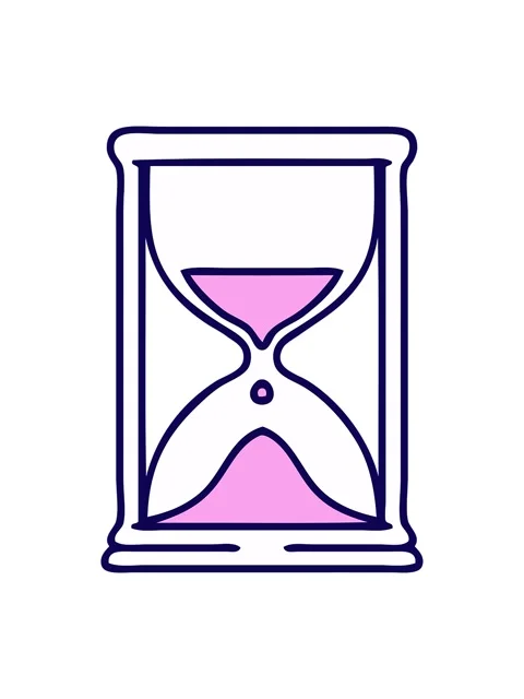 Neon light effect animation of cartoon of an hourglass running sand Stock Footage 324431243