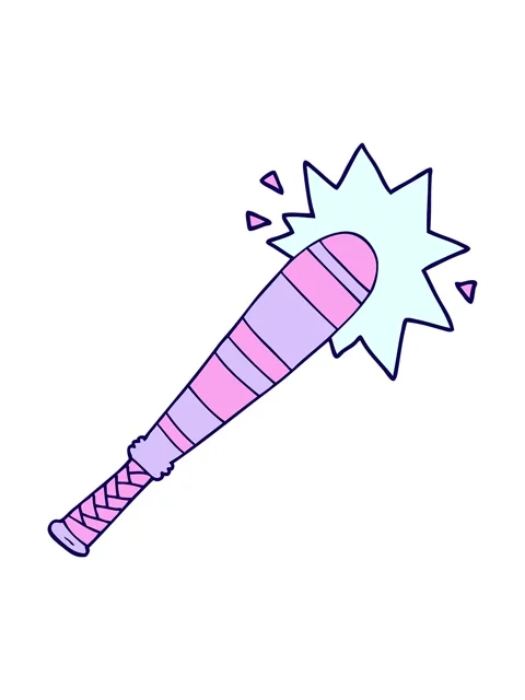 Neon light effect animation of cartoon baseball bat hitting Stock Footage 324435619