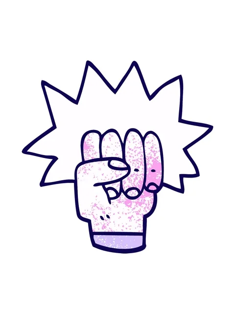 Neon light effect animation of cartoon doodle punching fist Stock Footage 324457652