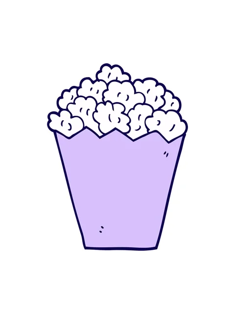 Neon light effect animation of cartoon popcorn Stock Footage 324458362