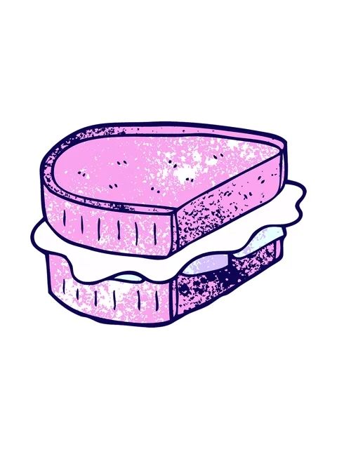 Neon light effect animation of cartoon doodle toasted sandwich Stock Footage 324465932