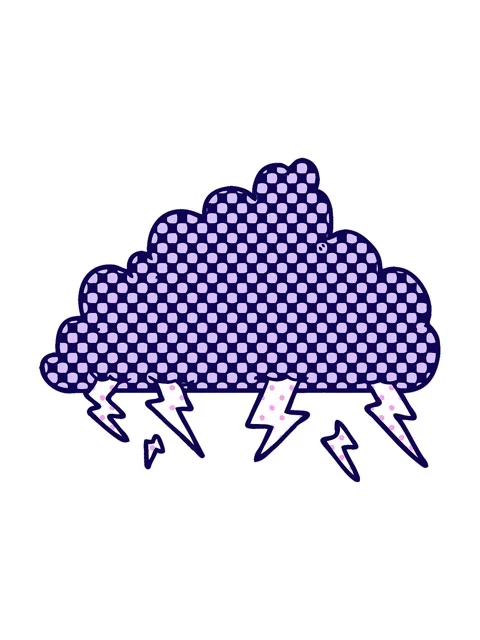 Neon light effect animation of cartoon of thunder cloud Stock Footage 324473248