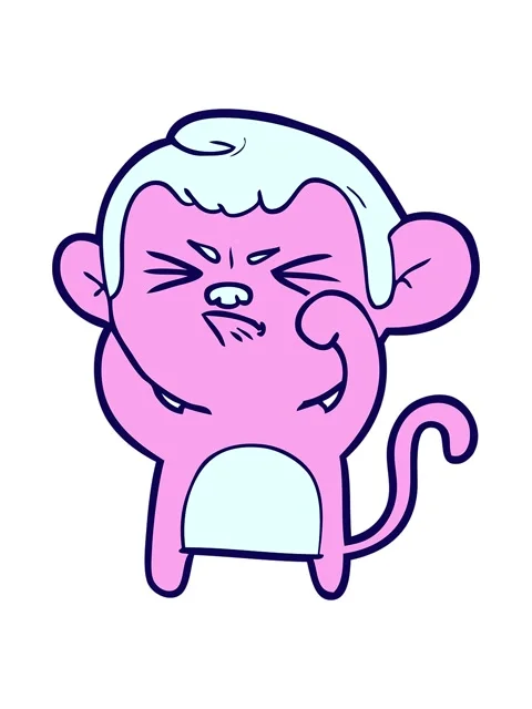 Neon light effect animation of cartoon angry monkey Stock Footage 324474807