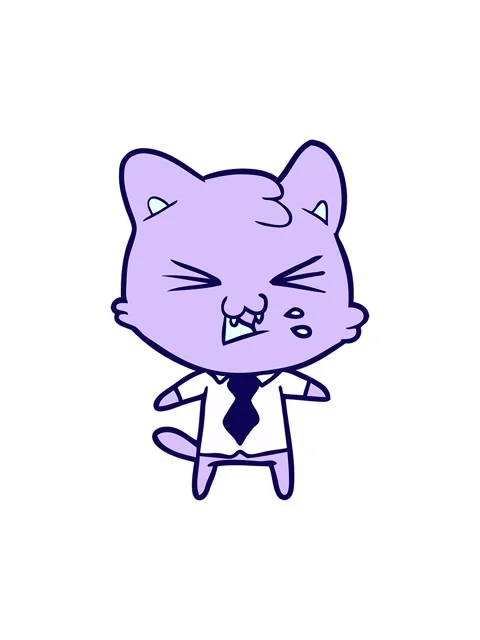 Neon light effect animation of cat hissing cartoon Stock Footage 324058942