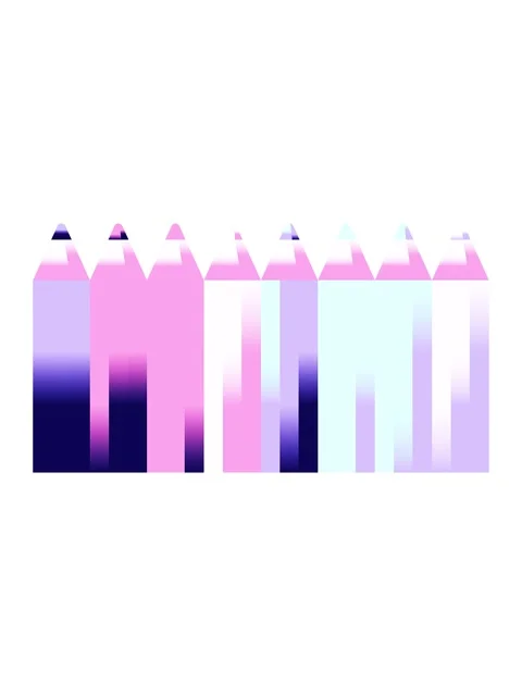 Neon light effect animation of color pencils graphic vector illustration icon Stock Footage 324438631