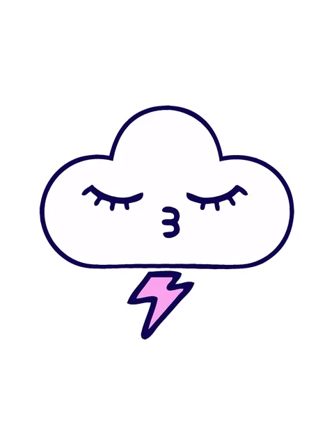 Neon light effect animation of comic book style cartoon of a thunder cloud Stock Footage 324301574