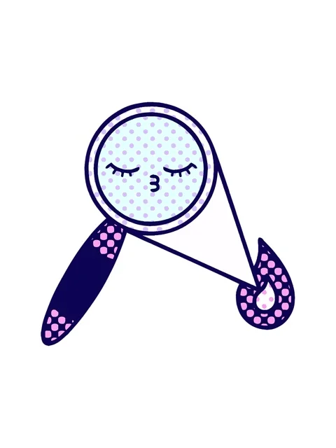 Neon light effect animation of comic book style cartoon of a magnifying glass Stock Footage 324441194