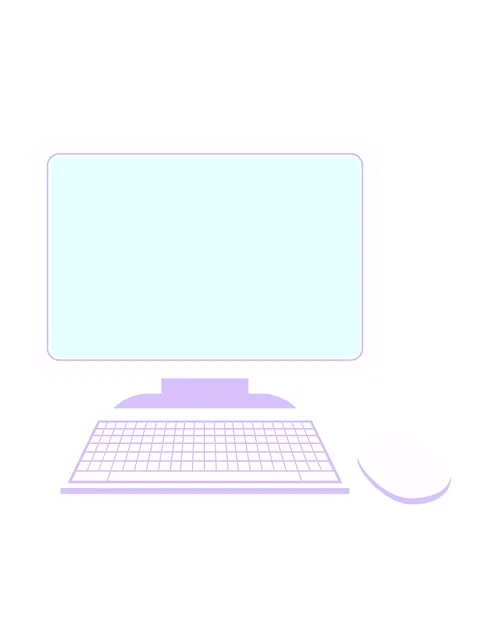Neon light effect animation of computer with wireless mouse and keyboard Stock Footage 324450203