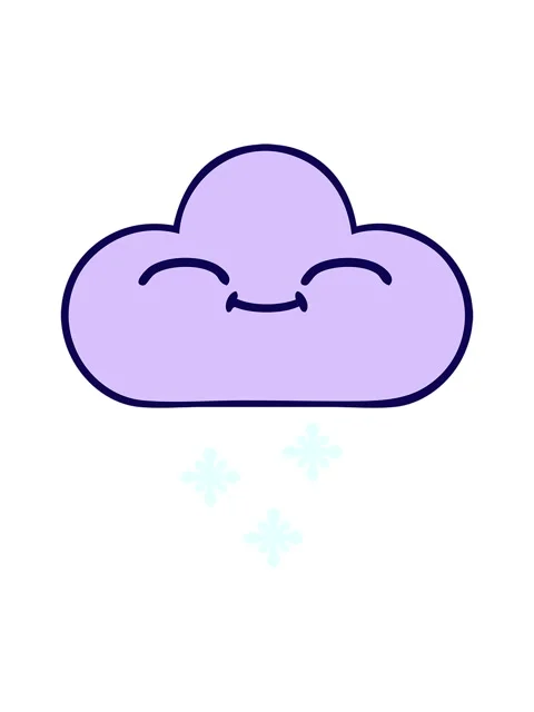 Neon light effect animation of cute cartoon of a happy snow cloud Stock Footage 324261530