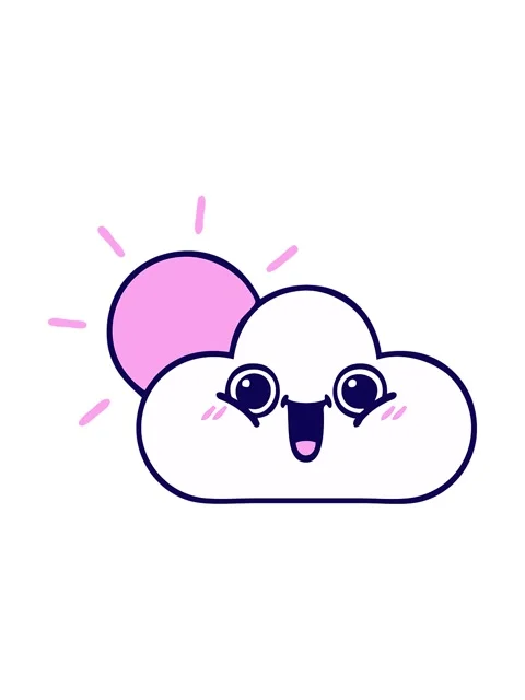 Neon light effect animation of cute cartoon of a sun and cloud Stock Footage 324408848