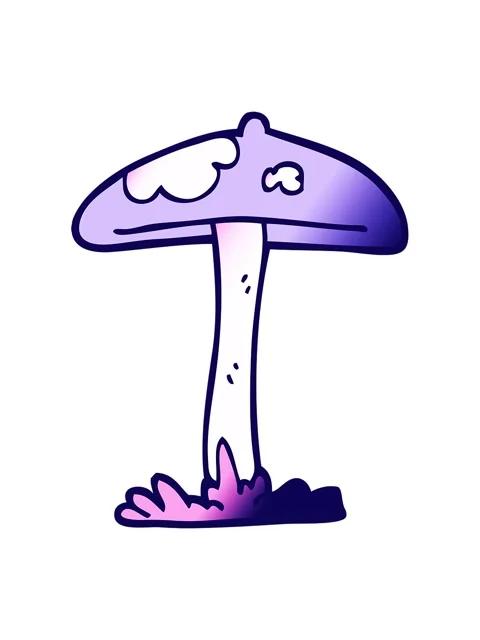 Neon light effect animation of  doodle of a  mushroom Stock Footage 324358034
