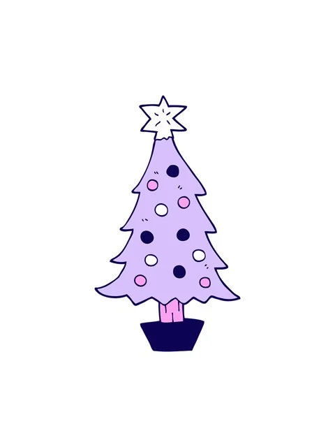 Neon light effect animation of doodle of a christmas tree Stock Footage 324437218
