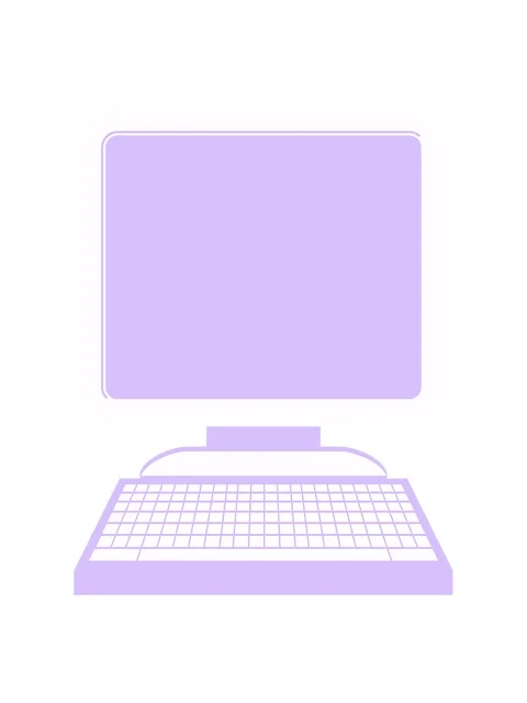 Neon light effect animation of Flat colour illustration of a computer Stock Footage 324455578