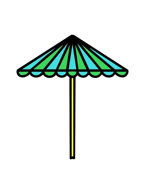 Neon light effect animation of a folding brazilian beach parasol Stock Footage 324172734