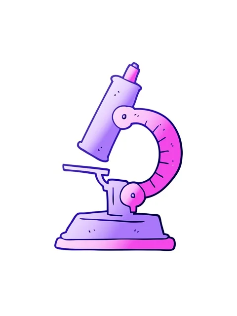 Neon light effect animation of freehand drawn cartoon microscope Stock Footage 324293326