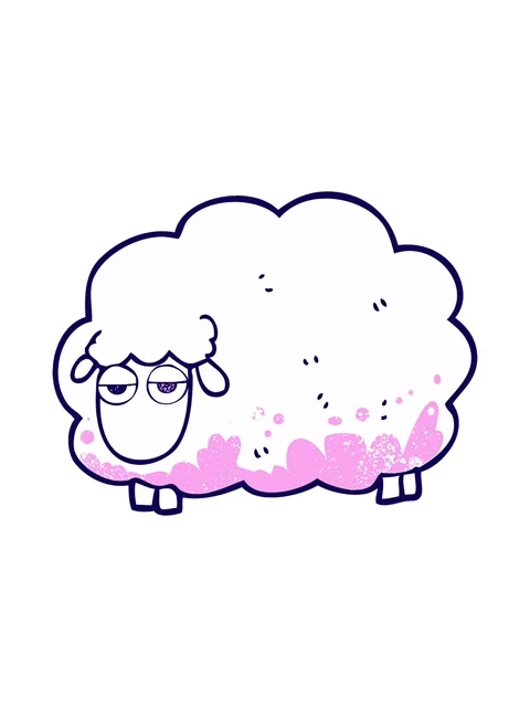 Neon light effect animation of freehand textured cartoon muddy winter sheep 動画素材 324395627