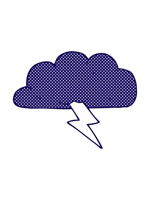 Neon light effect animation of freehand drawn cartoon thundercloud Stock Footage 324443429