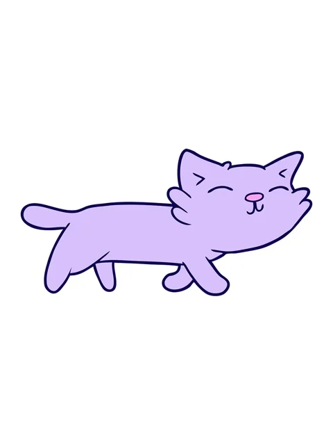 Neon light effect animation of a fun drawing of cartoon cat Stock Footage 324176758