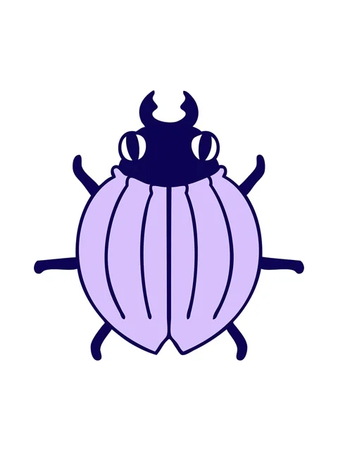 Neon light effect animation of a fun cartoon beetle Stock Footage 324210839