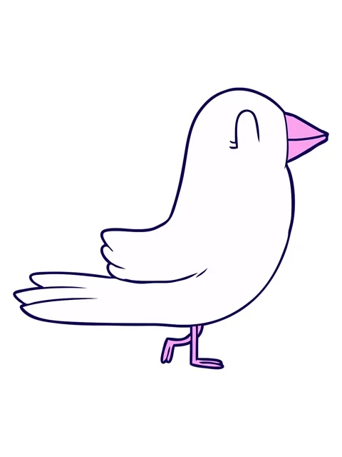Neon light effect animation of fun cartoon bird character Stock Footage 324225183