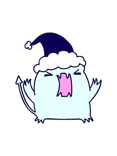 Neon light effect animation of hand drawn christmas cartoon of kawaii devil Stock Footage 324265818