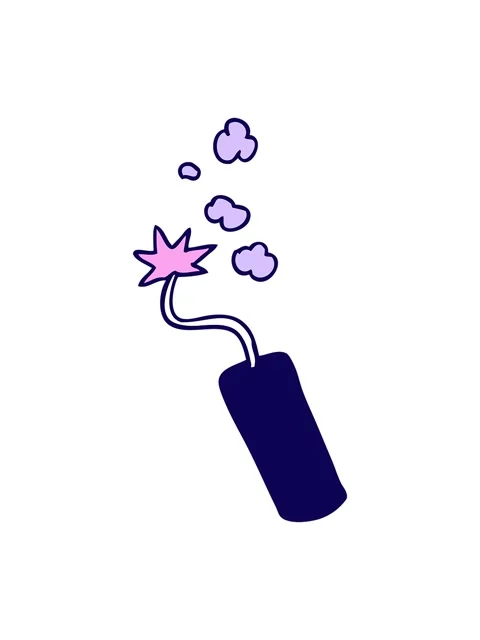 Neon light effect animation of hand drawn cartoon doodle of a lit dynamite .. Vídeo Stock 324325760