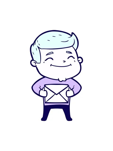 Neon light effect animation of happy cartoon man with parcel Stock Footage 323600714