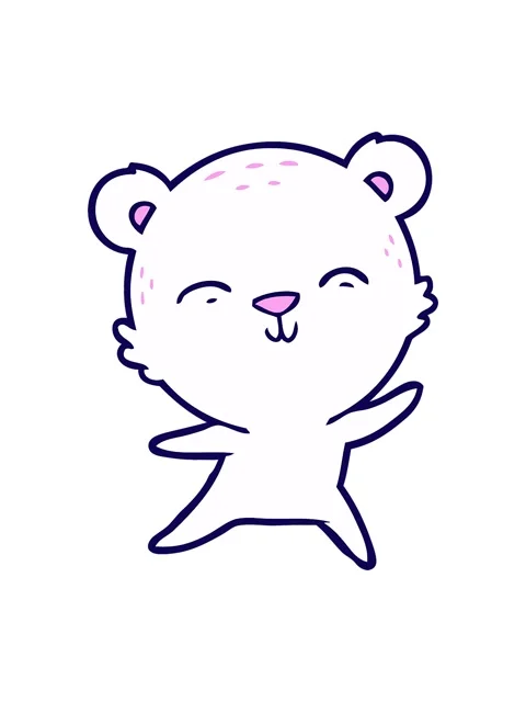 Neon light effect animation of happy cartoon polar bear dancing Stock Footage 324085347