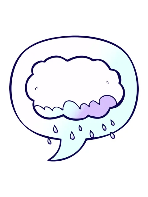 Neon light effect animation of rain cloud with speech bubble in smooth grad.. Stock Footage 324434679