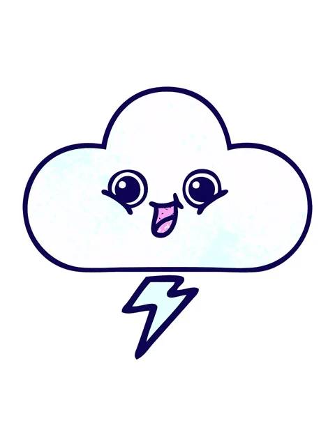 Neon light effect animation of retro grunge texture cartoon of a storm cloud Stock Footage 324463320
