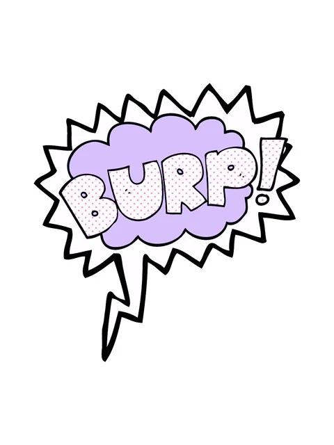 Neon light effect animation of speech bubble cartoon burp text Stock Footage 324125308