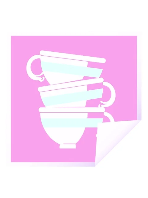 Neon light effect animation of stack of cups graphic vector illustration sq.. Video stock 324205379