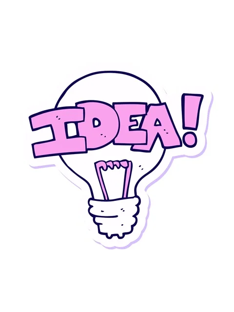 Neon light effect animation of sticker of a cartoon idea light bulb symbol Stock Footage 324059186