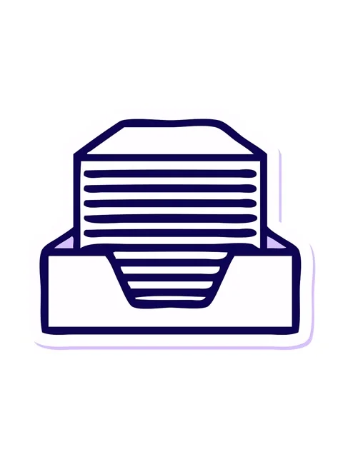 Neon light effect animation of sticker of a cute cartoon stack of office pape Stock Footage 324140532