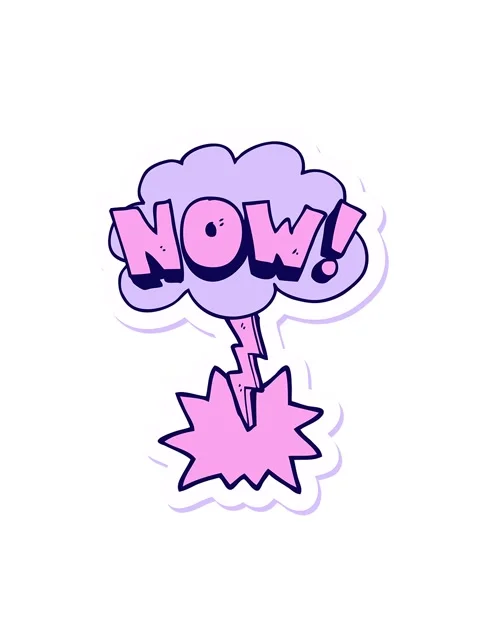 Neon light effect animation of sticker of a cartoon now symbol with thunder.. Stock Footage 324481259