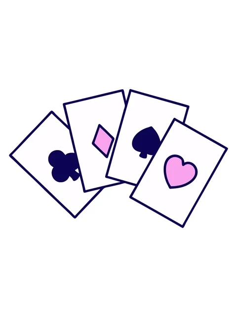 Neon light effect animation of tattoo in traditional style of a run of cards Stock Footage 324158386