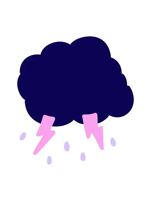 Neon light effect animation of Thunder Cloud Stock Footage 324285264