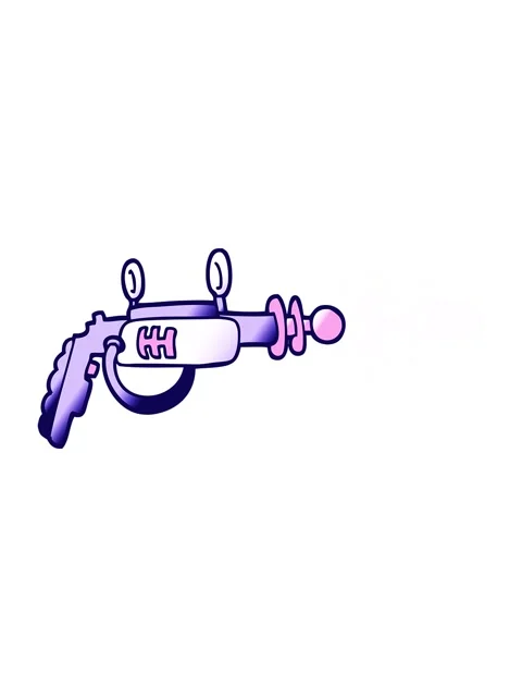 Neon light effect animation of vector gradient illustration cartoon ray gun Stock Footage 323598410