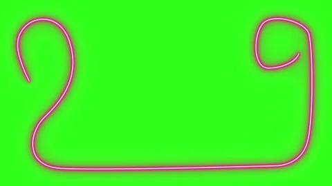 Neon light effect line design animation on green screen Stock Footage 333226122