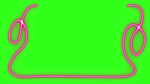 Neon light effect line design animation on green screen Stock Footage 333226123