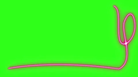 Neon light effect line design animation on green screen Stock Footage 333226124