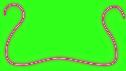 Neon light effect line design animation on green screen Stock Footage 333226125