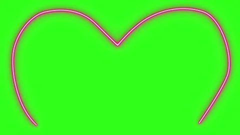 Neon light effect line design animation on green screen Stock Footage 333226129