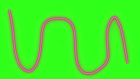 Neon light effect line design animation on green screen Stock Footage 333226130