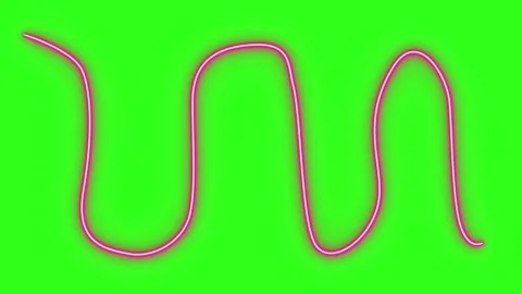 Neon light effect line design animation on green screen Vidéo 333226132