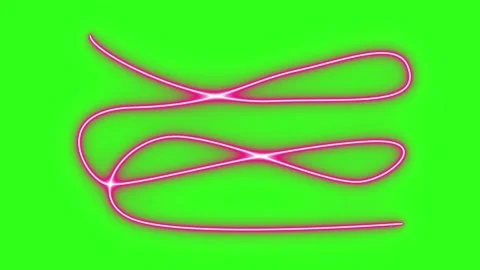 Neon light effect line design animation on green screen Stock Footage 333226134
